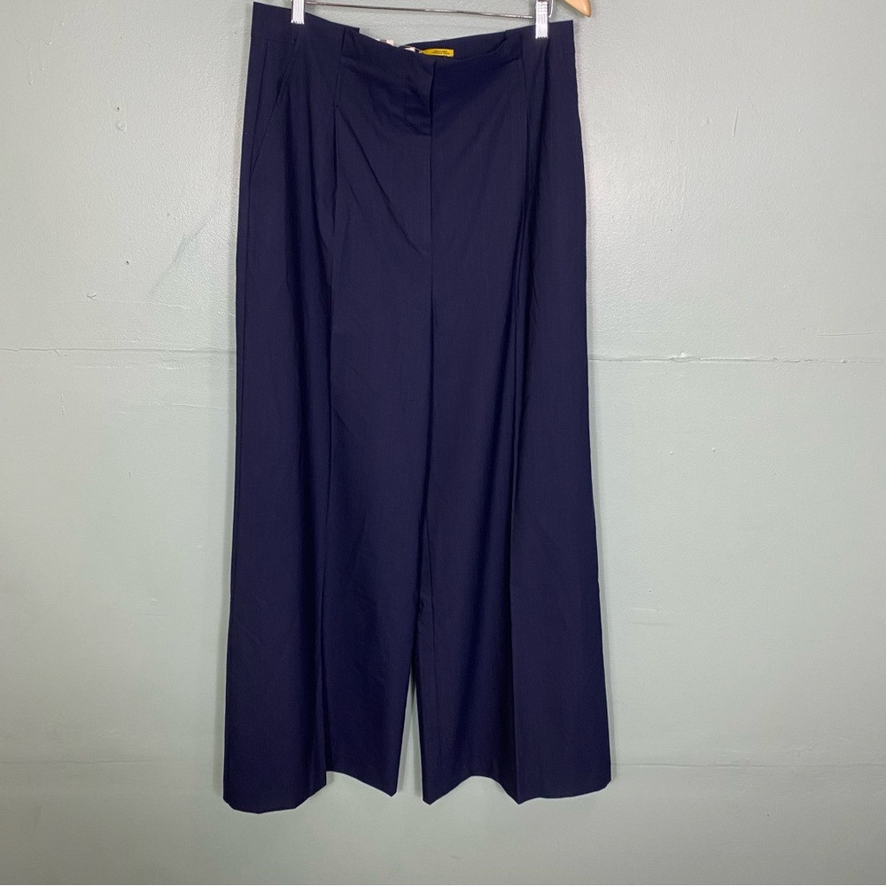 Anthropologie Maeve Blue Wide‎ Leg Baggy Slouchy Trousers Pants Size 16
